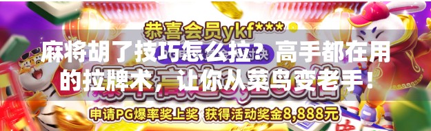 麻将胡了技巧怎么拉？高手都在用的拉牌术，让你从菜鸟变老手！