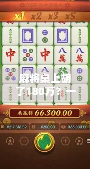 麻将桌上胡了180万？一场现实版的人生翻盘与人性考验