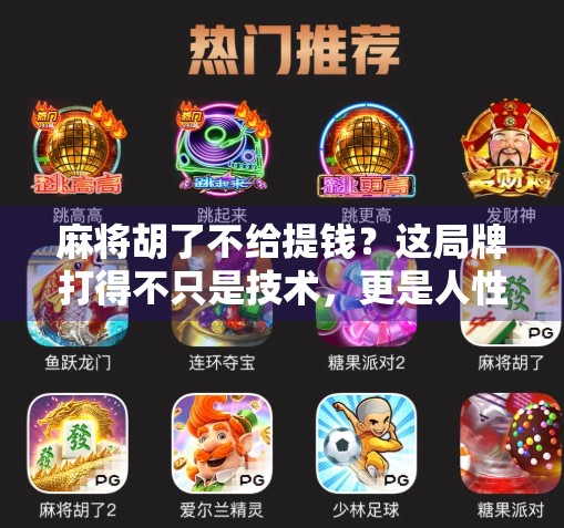 麻将胡了不给提钱？这局牌打得不只是技术，更是人性！